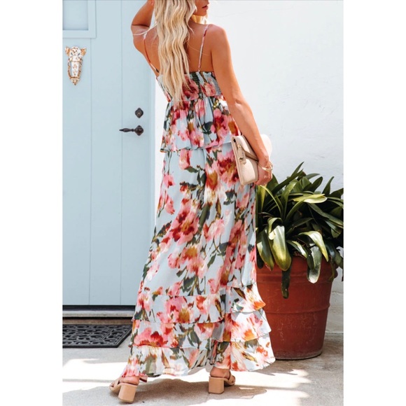 NWT Small Russell Floral Ruffle Tiered Maxi Dress - Picture 2 of 2